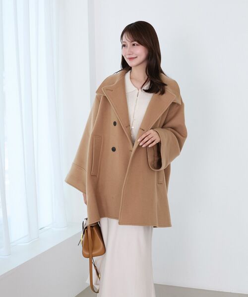 スタンドカラーウールコート