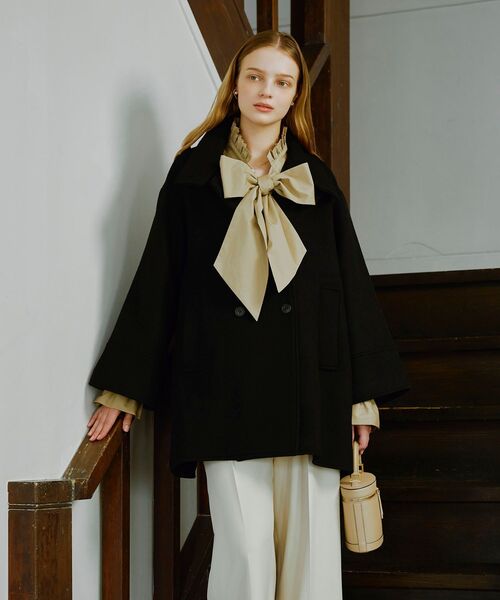 スタンドカラーウールコート（その他アウター）｜cle blatt