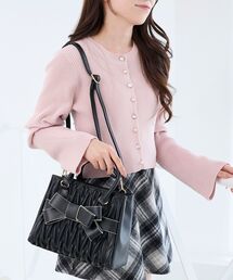 MAJESTIC LEGON | クラシカルスクエアリボンバッグ(ショルダーバッグ)