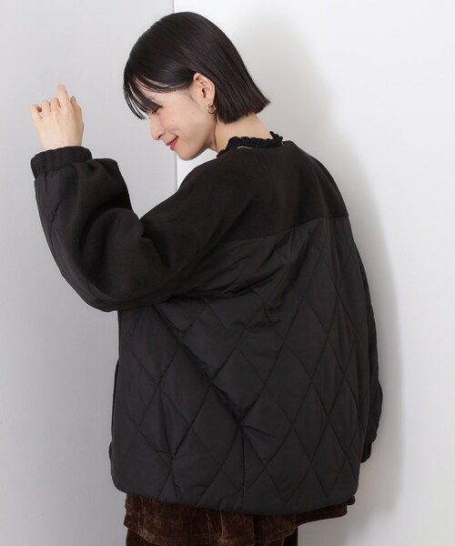 THE SHOP TK （ザ ショップ ティーケー ）の「前後で印象が変わる ドッキングノーカラージャケット（ノーカラージャケット・レディース・ナチュラル/チャコールグレー/ブラック・13/12）」の9枚目の写真