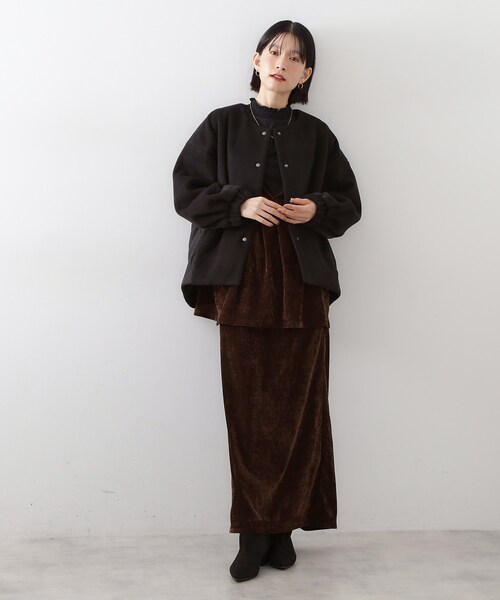 セール】前後で印象が変わる ドッキングノーカラージャケット（ノー