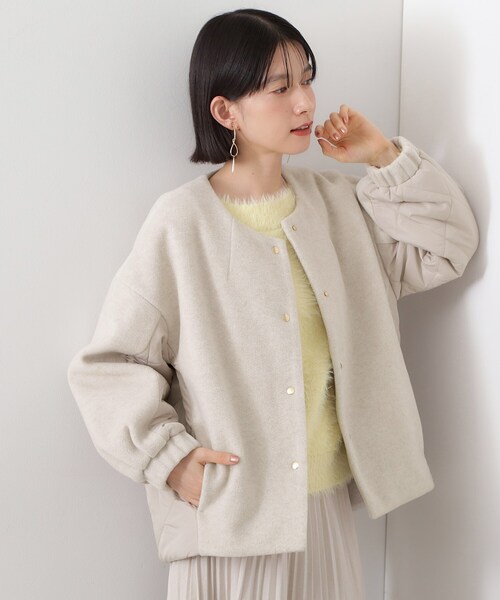 セール】前後で印象が変わる ドッキングノーカラージャケット（ノー