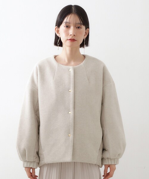 セール】前後で印象が変わる ドッキングノーカラージャケット（ノー