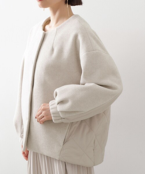 THE SHOP TK （ザ ショップ ティーケー ）の「前後で印象が変わる ドッキングノーカラージャケット（ノーカラージャケット・レディース・ナチュラル/チャコールグレー/ブラック・13/12）」の20枚目の写真