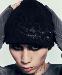 DIG YOUR OWN GRAVE（ディグユアオウングレイブ）の「【DIG YOUR OWN GRAVE】SHADOW FANG BEANIE / 【ディグユアオウングレイブ】トライバルロゴニット帽（ニットキャップ/ビーニー）」