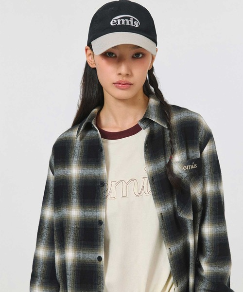 EMIS(イミス)の「LONG SLEEVE RAGLAN T-SHIRT(Tシャツ/カットソー・レディース・ネイビー/クリーム・FREE)」の5枚目の写真