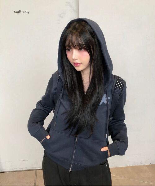 THECOLDESTMOMENT（ザコールデストモーメント）の「TCM tcdmt hooded zip-up (navy)（パーカー・レディース・その他・SMALL/MEDIUM/LARGE）」の6枚目の写真