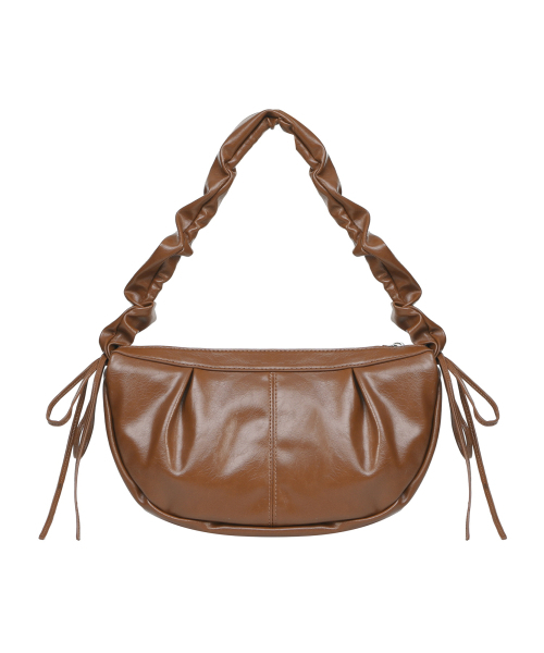 NICK&NICOLE(ニックアンドニコール)の「CRYSTAL SHIRRING RIBBON ROUND BAG_BROWN(ショルダーバッグ・レディース・その他・FREE)」の3枚目の写真