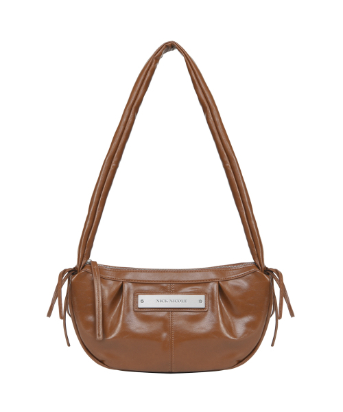 NICK&NICOLE(ニックアンドニコール)の「CRYSTAL SHIRRING RIBBON ROUND BAG_BROWN(ショルダーバッグ・レディース・その他・FREE)」の4枚目の写真