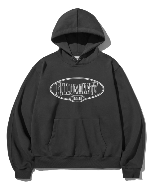 F.ILLUMINATE(フィルミネイト)の「オーバル1988リーグフードパーカー-ブラック(パーカー・レディース・その他・LARGE/SMALL/MEDIUM)」の1枚目の写真