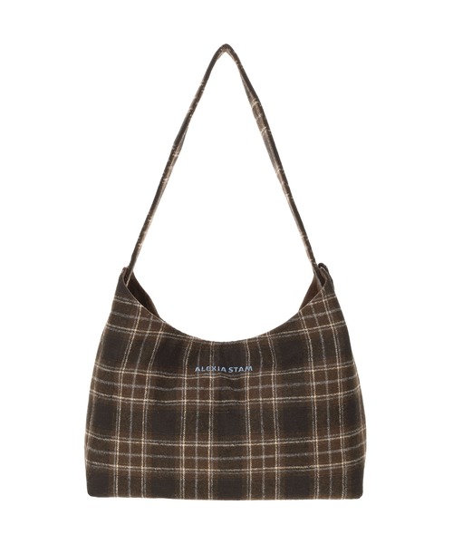 ALEXIA STAM（アリシアスタン）の「Logo Plaid Bag /チェック柄トートバッグ（ショルダーバッグ・レディース・グレー/バーガンディー/ブラウン・FREE）」の18枚目の写真
