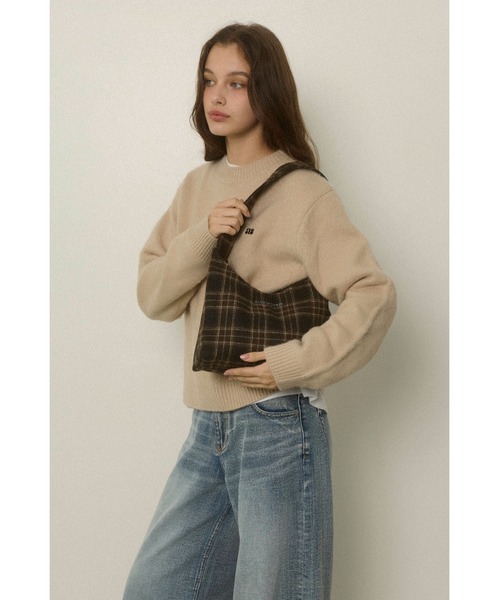 ALEXIA STAM（アリシアスタン）の「Logo Plaid Bag /チェック柄トートバッグ（ショルダーバッグ・レディース・グレー/バーガンディー/ブラウン・FREE）」の7枚目の写真