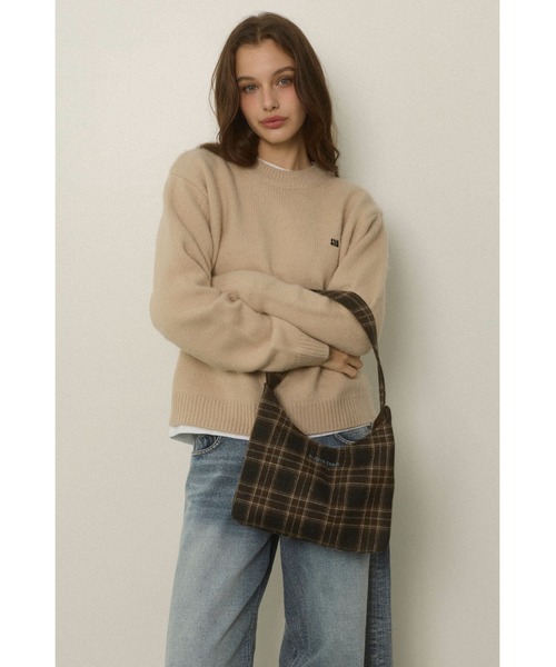 ALEXIA STAM（アリシアスタン）の「Logo Plaid Bag /チェック柄トートバッグ（ショルダーバッグ・レディース・グレー/バーガンディー/ブラウン・FREE）」の8枚目の写真