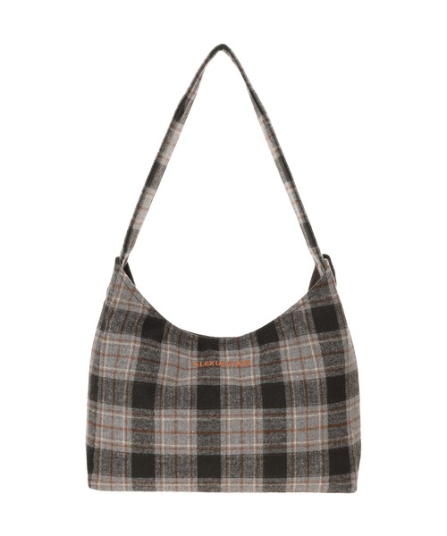 ALEXIA STAM（アリシアスタン）の「Logo Plaid Bag /チェック柄トートバッグ（ショルダーバッグ・レディース・グレー/バーガンディー/ブラウン・FREE）」の14枚目の写真