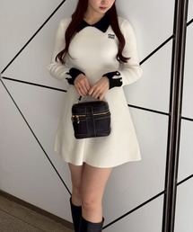 Another Branch olive des olive（アナザーブランチオリーブデオリーブ）の「フェザー衿リブニットワンピース（ワンピース・レディース）」