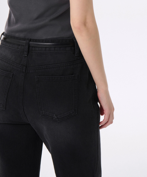 MUSINSA STANDARD WOMAN（ムシンサスタンダードウーマン）の「ウィメンズアウトポケットレギュラーフィットデニムパンツ[ウォッシュドブラック]（デニムパンツ・レディース・その他・30/24/25/26/27/28/29）」の5枚目の写真
