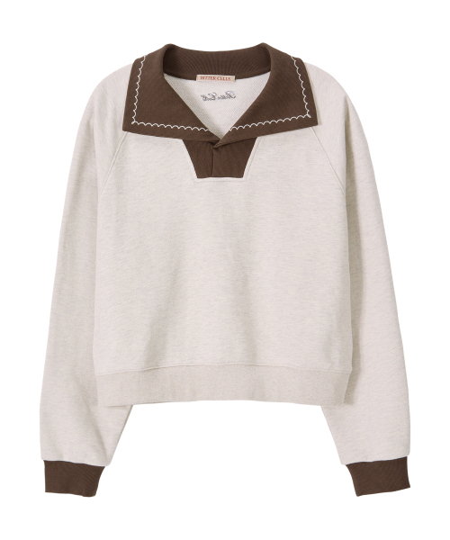BITTER CELLS（ビターセルズ）の「ピーターカラー スウェットシャツ - オートミール（スウェット・レディース・その他・FREE）」の2枚目の写真