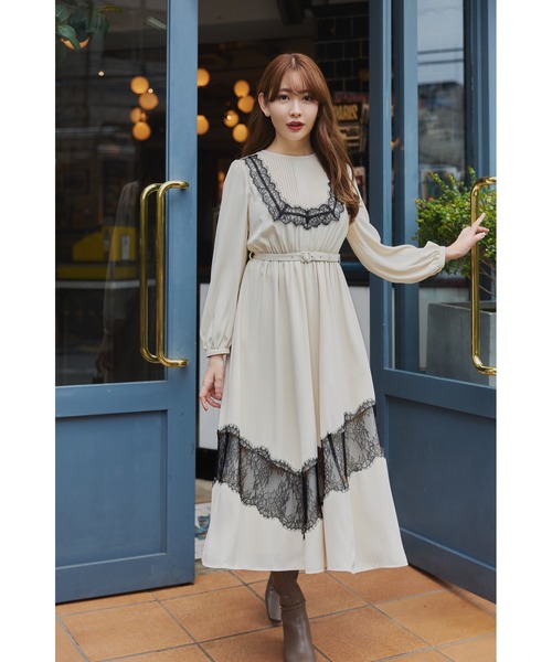 Rosaline Lace Trimmed Dress（ワンピース）｜Her lip to（ハーリップ