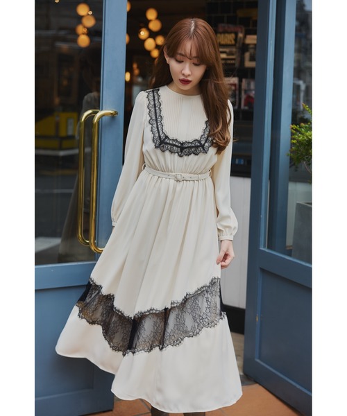 ワンピース herlipto Scala Lace-Trimmed Dress Scala Lace-Trimmed Dress（ワンピース）｜Her lip to（ハーリップ