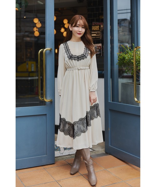 Rosaline Lace Trimmed Dress（ワンピース）｜Her lip to（ハーリップ