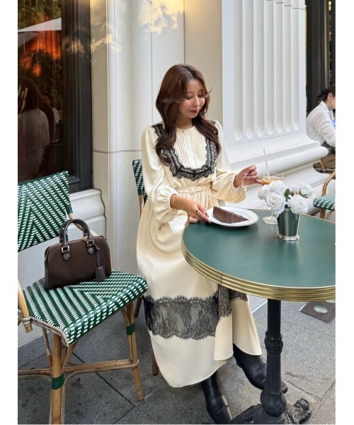 Rosaline Lace Trimmed Dress（ワンピース）｜Her lip to（ハーリップ