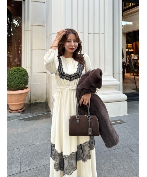 Rosaline Lace Trimmed Dress（ワンピース）｜Her lip to（ハーリップ