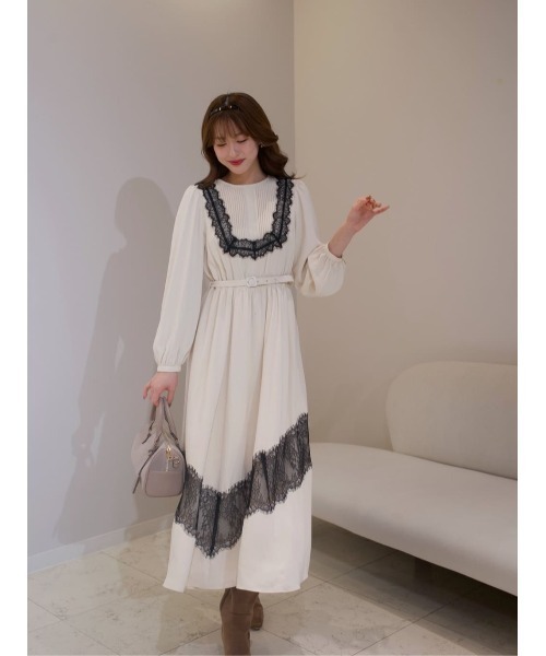 Rosaline Lace Trimmed Dress（ワンピース）｜Her lip to（ハーリップ