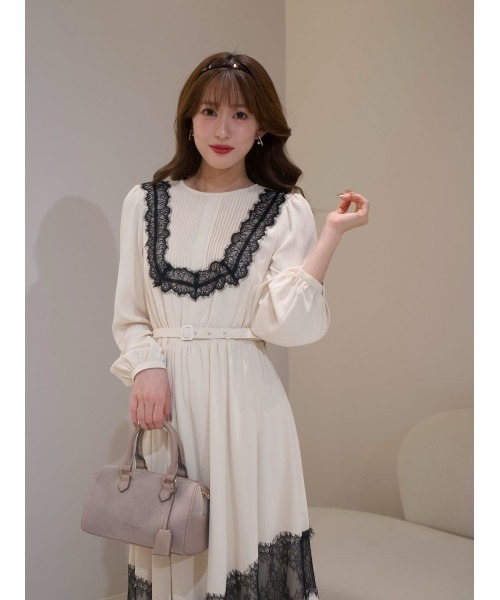 Rosaline Lace Trimmed Dress（ワンピース）｜Her lip to（ハーリップ