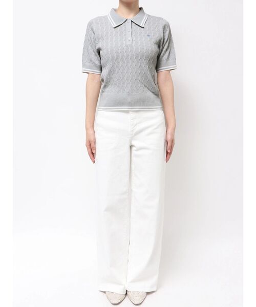 POLO BCS(ポロ ビーシーエス)の「【POLO BCSコラボ】ラインポロニット(ニット/セーター・レディース・ライトブルー/ベビーピンク/グレー/オフホワイト・MEDIUM)」の9枚目の写真