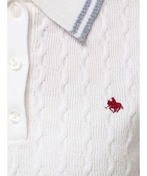POLO BCS(ポロ ビーシーエス)の「【POLO BCSコラボ】ラインポロニット(ニット/セーター・レディース・ライトブルー/ベビーピンク/グレー/オフホワイト・MEDIUM)」の10枚目の写真
