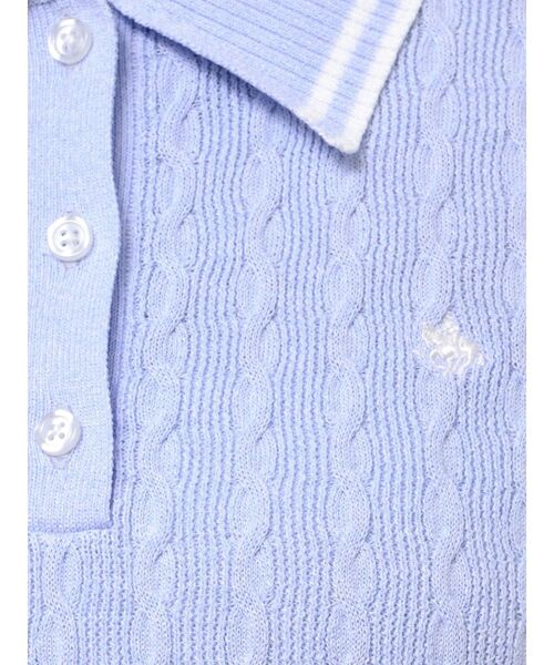 POLO BCS(ポロ ビーシーエス)の「【POLO BCSコラボ】ラインポロニット(ニット/セーター・レディース・ライトブルー/ベビーピンク/グレー/オフホワイト・MEDIUM)」の12枚目の写真
