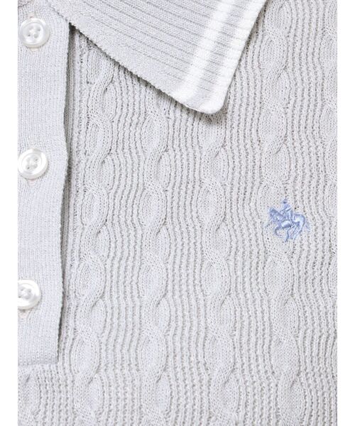 POLO BCS(ポロ ビーシーエス)の「【POLO BCSコラボ】ラインポロニット(ニット/セーター・レディース・ライトブルー/ベビーピンク/グレー/オフホワイト・MEDIUM)」の13枚目の写真