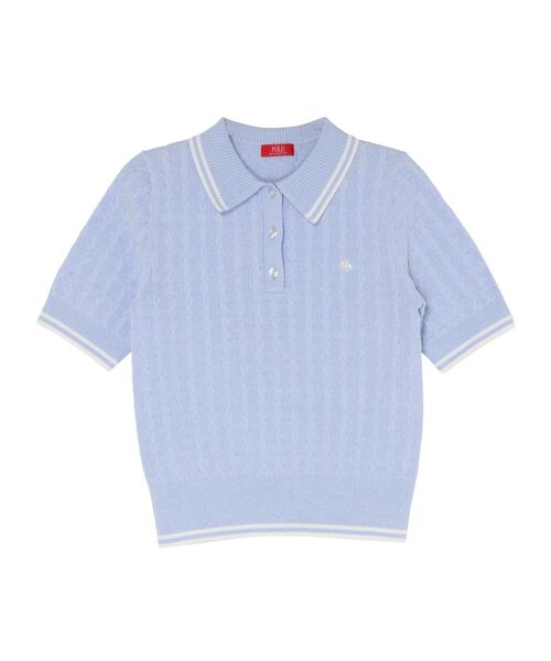 POLO BCS(ポロ ビーシーエス)の「【POLO BCSコラボ】ラインポロニット(ニット/セーター・レディース・ライトブルー/ベビーピンク/グレー/オフホワイト・MEDIUM)」の16枚目の写真