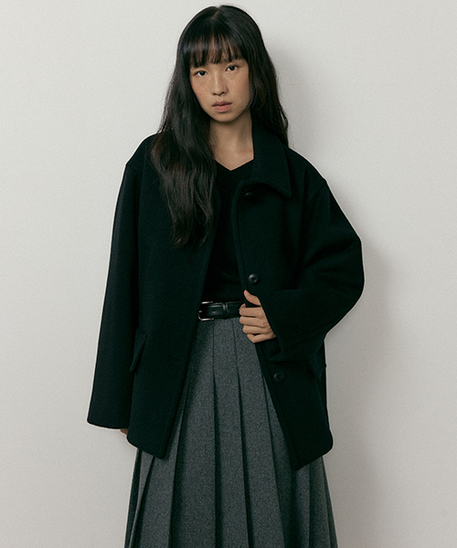 LINGSEOUL(リングソウル)の「standard wool half coat-black(チェスターコート・レディース・ブラック・FREE)」の4枚目の写真