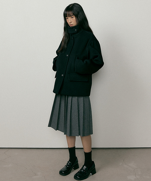 LINGSEOUL(リングソウル)の「standard wool half coat-black(チェスターコート・レディース・ブラック・FREE)」の3枚目の写真