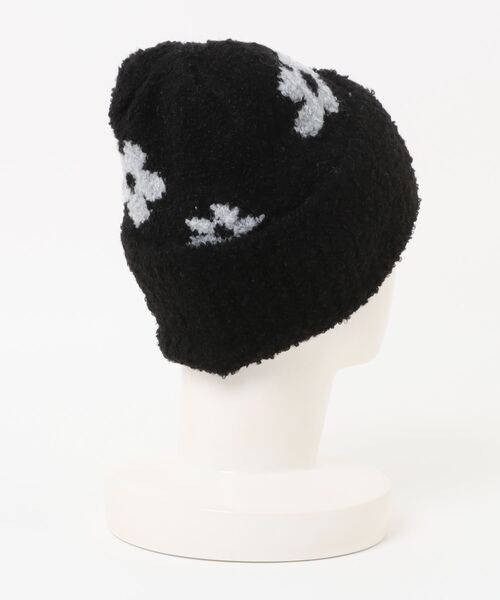 Right-on(ライトオン)の「【HONEYSUCKLE ROSE】フラワーモチーフ ワッチキャップ (暖かい/トレンド/遊び心/ファッショナブル)(ニットキャップ/ビーニー・レディース・ブラック/グレー/オフホワイト・フリー)」の4枚目の写真