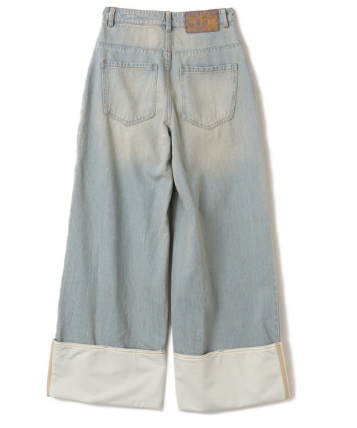 adidas(アディダス)の「adidas VINTAGE WIDE LEG JEANS / アディダス ヴィンテージ ワイド レッグ ジーンズ(デニムパンツ・レディース・ライトブルー・25inch/26inch/27inch)」の3枚目の写真