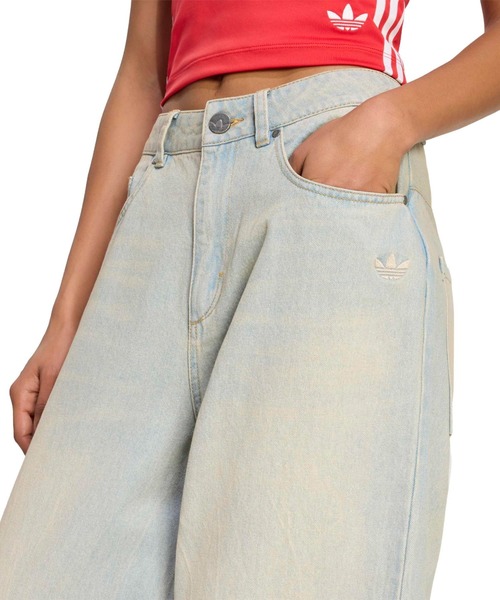adidas(アディダス)の「adidas VINTAGE WIDE LEG JEANS / アディダス ヴィンテージ ワイド レッグ ジーンズ(デニムパンツ・レディース・ライトブルー・25inch/26inch/27inch)」の8枚目の写真