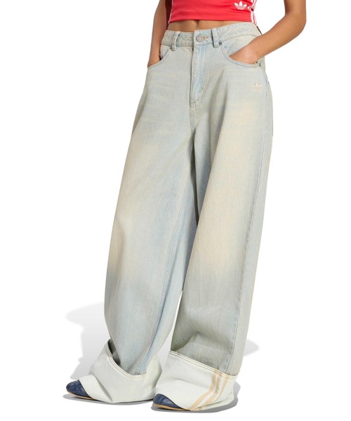 adidas(アディダス)の「adidas VINTAGE WIDE LEG JEANS / アディダス ヴィンテージ ワイド レッグ ジーンズ(デニムパンツ・レディース・ライトブルー・25inch/26inch/27inch)」の9枚目の写真