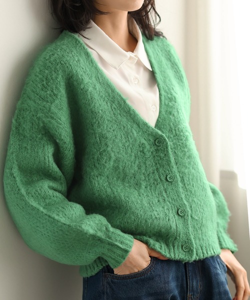 itto...(イット)の「ジャガード編み起毛カーディガン(カーディガン/ボレロ・レディース・スモークピンク/グリーン/アイボリー・M)」の18枚目の写真