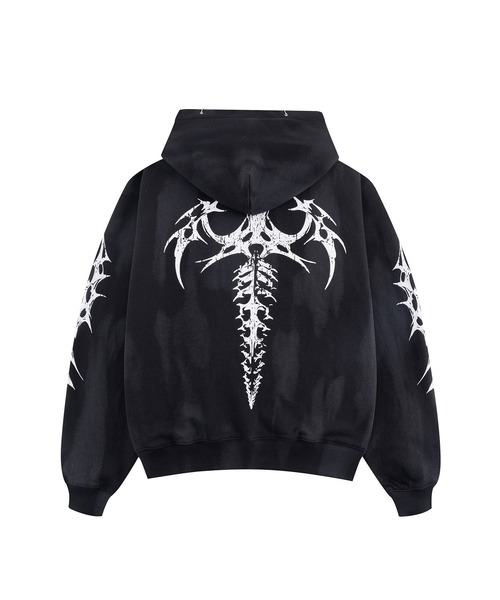 SUPPLIER(サプライヤー)の「ジップフーディ|Tribal Bones Pierced Zip Hoodie|SUPPLIER(パーカー・メンズ・ブラック/グレイッシュブルー・MEDIUM/LARGE/X-LARGE/SMALL/XX-LARGE)」の3枚目の写真