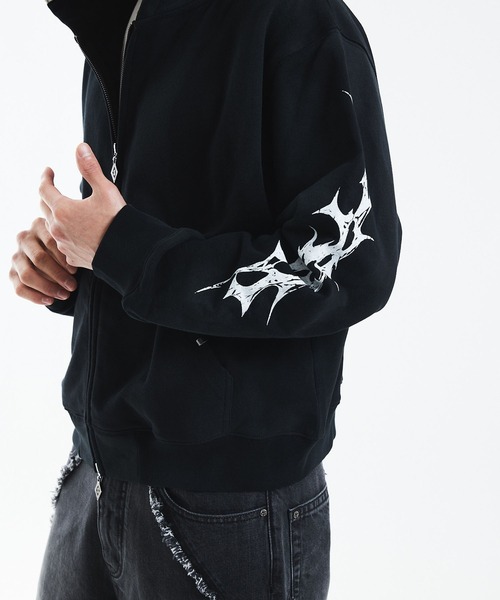 SUPPLIER(サプライヤー)の「ジップフーディ|Tribal Bones Pierced Zip Hoodie|SUPPLIER(パーカー・メンズ・ブラック/グレイッシュブルー・MEDIUM/LARGE/X-LARGE/SMALL/XX-LARGE)」の20枚目の写真