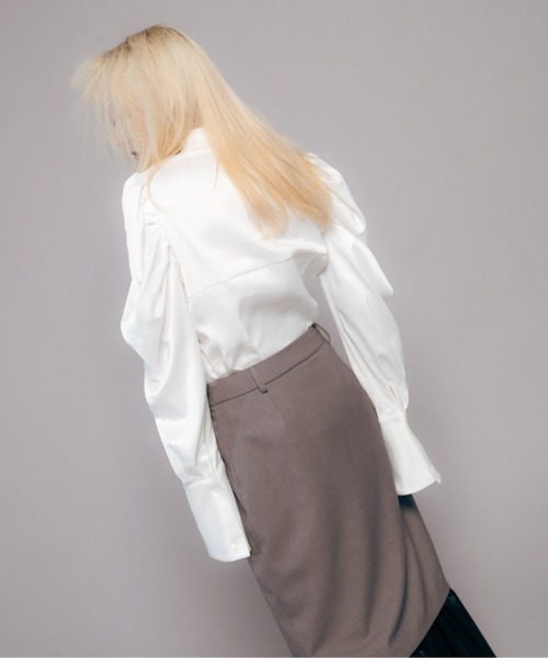 Carmelo(カーメロ)の「Lingerie Tailored Midi Skirt / ランジェリーレイヤードスカート(スカート・レディース・グレー/ブラック・38/36)」の13枚目の写真
