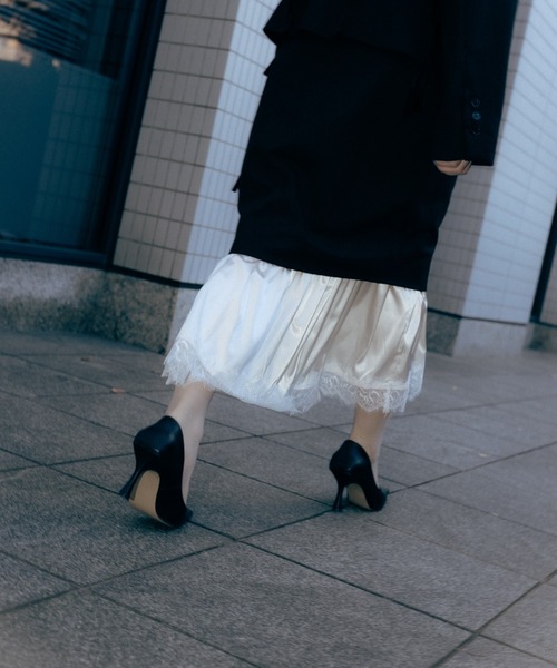 Carmelo(カーメロ)の「Lingerie Tailored Midi Skirt / ランジェリーレイヤードスカート(スカート・レディース・グレー/ブラック・38/36)」の20枚目の写真