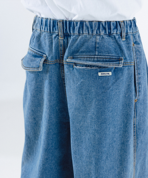 ANGLAN（アングラン）の「Stone Vintage Denim Balloon Pants - Light Blue（デニムパンツ・メンズ・スカイブルー・FREE）」の7枚目の写真