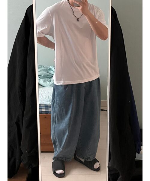 ANGLAN(アングラン)の「Stone Vintage Denim Balloon Pants - Light Blue(デニムパンツ・メンズ・スカイブルー・FREE/1/2)」の15枚目の写真