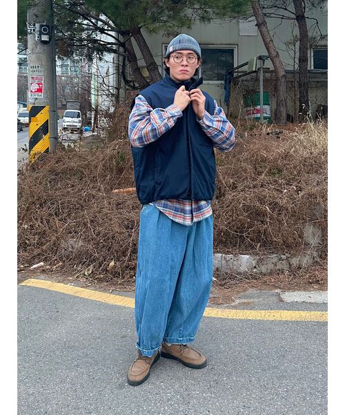 ANGLAN(アングラン)の「Stone Vintage Denim Balloon Pants - Light Blue(デニムパンツ・メンズ・スカイブルー・FREE/1/2)」の18枚目の写真