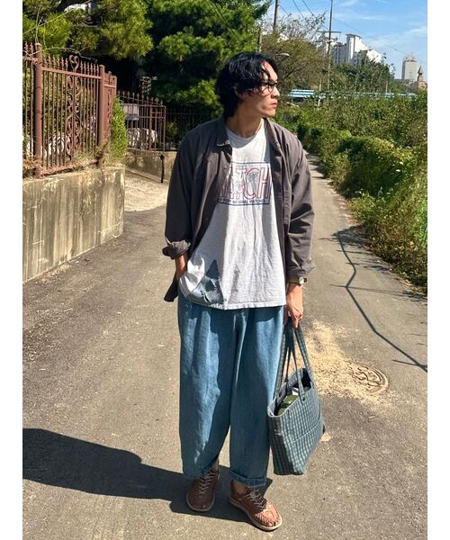 ANGLAN(アングラン)の「Stone Vintage Denim Balloon Pants - Light Blue(デニムパンツ・メンズ・スカイブルー・FREE/1/2)」の21枚目の写真