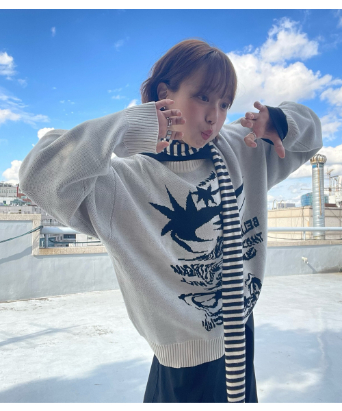 TORNADO LOGO KNIT_IVORY(NG2DFUK607A)