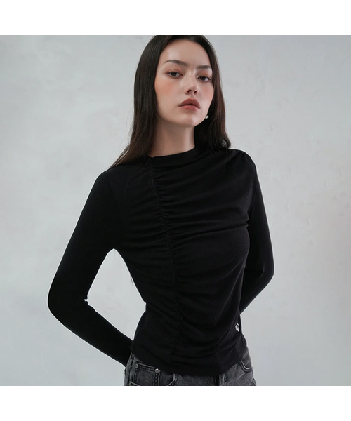 Vivacious(ビバシャス)の「Delash Long Sleeve - 3COL(Tシャツ/カットソー・レディース・ピンク/ブラック/アイボリー・FREE)」の1枚目の写真